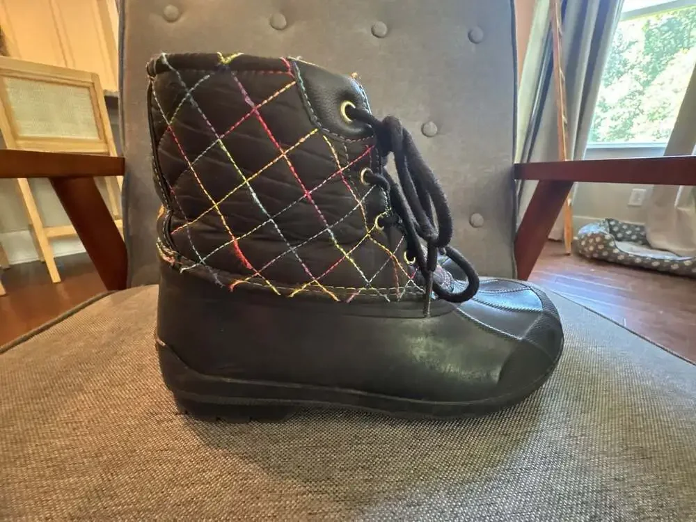 Sperry Port Rainbow Quilted Duck Boots for Kids